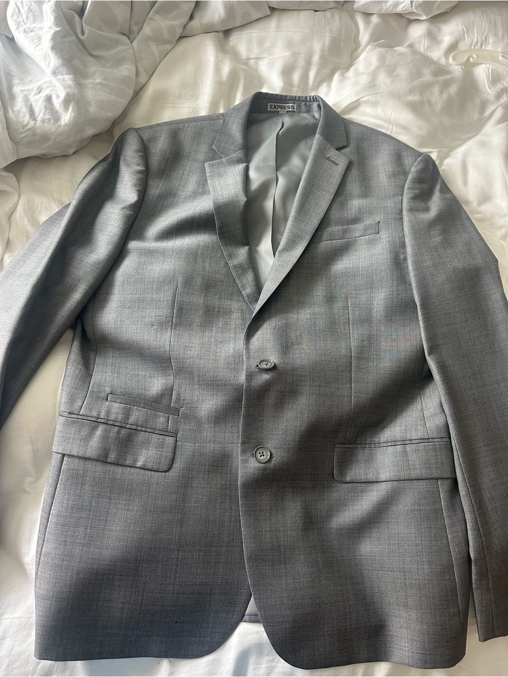 Express Men's Light Gray Two-Button Sport Coat